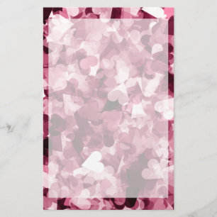 Mjuk Rosa Kawaii Heards bakgrund Brevpapper