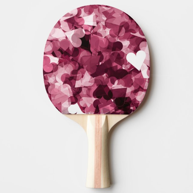 Mjuk rosa Kawaii hjärtabakgrund Pingisracket (Framsidan)