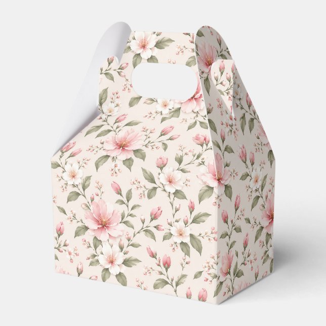 Mjuk Rosa Körsbärsblom Floral Sömlös Mönster Presentaskar (Framsidan Sidan)