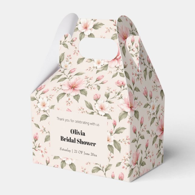 Mjuk Rosa Körsbärsblom Floral Sömlös Mönster Presentaskar (Framsidan Sidan)