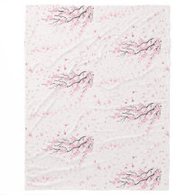 Mjuk Rosa Körsbärsblomster Floral Mönster Fleece 