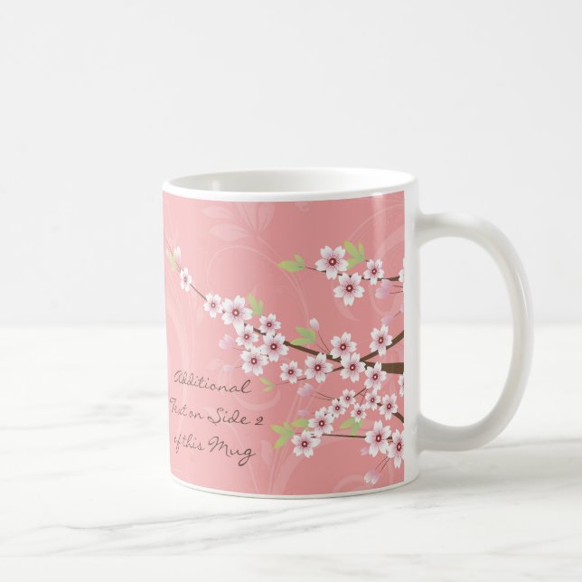 Mjuk rosa körsbärsröd blommar kaffemugg (Höger)