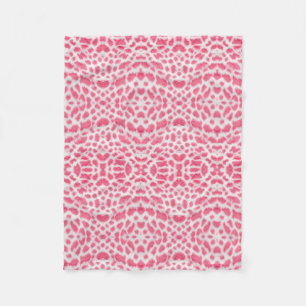 Mjuk rosa leoparddjurtryck fleecefilt