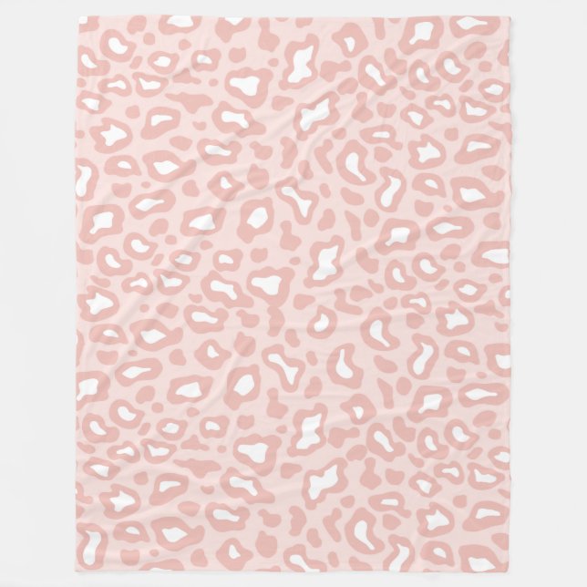 Mjuk rosa leopardfilt fleecefilt (Framsidan)
