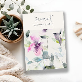 Mjuk Rosa Lila Blommigt-skripthairclip Pin Holder Visitkort