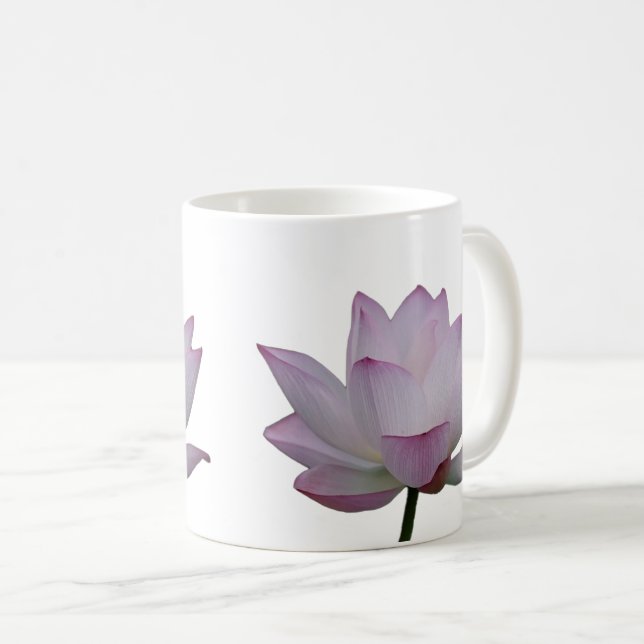 Mjuk Rosa Lotus Flower Bröllop Kaffemugg (Framsida höger)