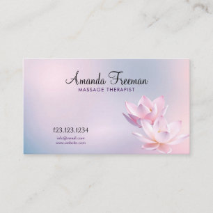 Mjuk Rosa Lotus Serene Gradient Massage Therapy Visitkort