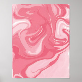 Mjuk Rosa Marmor Flytande Vätska Konst Mönster Poster