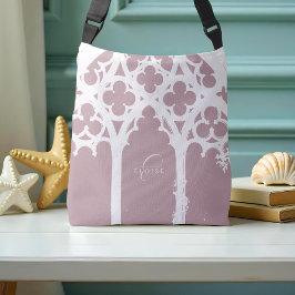 Mjuk Rosa med minimalistisk gotisk fönsterkalligra Axelväska