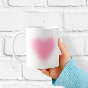 Mjuk Rosa Minimalistisk Hjärtan Kaffe Kopp