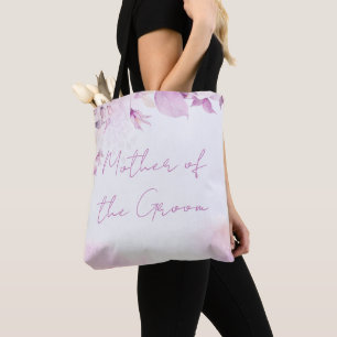 Mjuk Rosa Modern Boho Blommigt och Löv Bröllop Tygkasse
