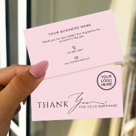 Mjuk Rosa Modern Butik Tack Visitkort