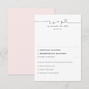 Mjuk Rosa Modern Minimal Bröllop OSA Kort