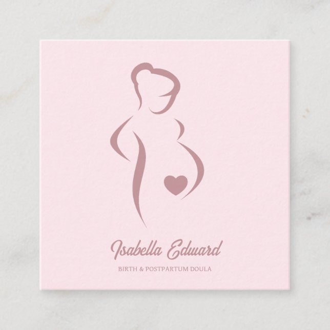 Mjuk rosa mödravårds doula identitetsillustration (Framsida)