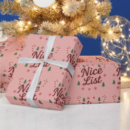 Mjuk Rosa - "Nice List" - jultypografi Presentpapper
