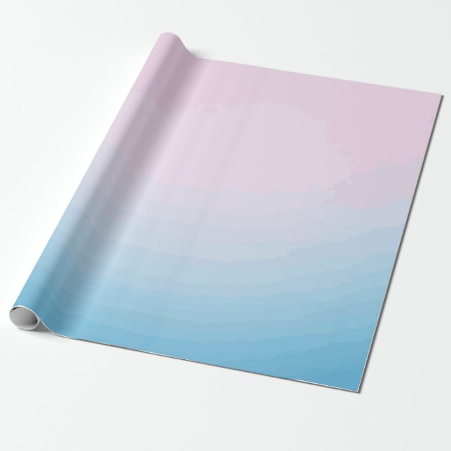 Mjuk Rosa och Blå Gradientdesign Presentpapper (Utrullad)