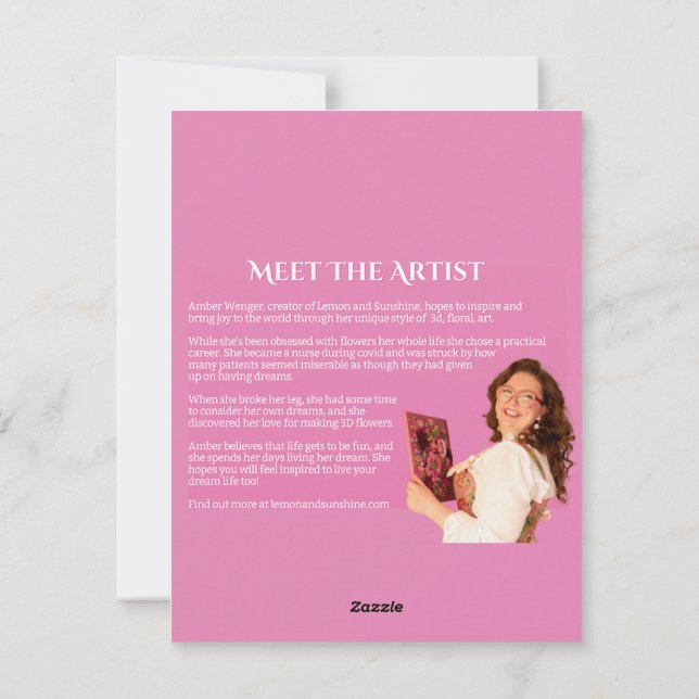 Mjuk rosa- och gult-hälsningskort julkort (Baksida)