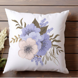 Mjuk Rosa och Lavender-Blommigt Kudde