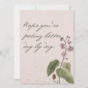 Mjuk rosa och lös blommor med meddelande