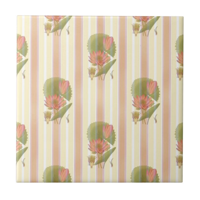 Mjuk rosa och lotus blommor kakelplatta (Framsidan)