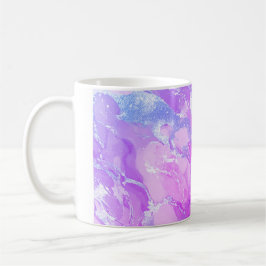 Mjuk rosa och silver marmorliknande mönster kaffemugg