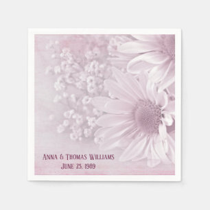 Mjuk rosa och vit daisy pappersservett