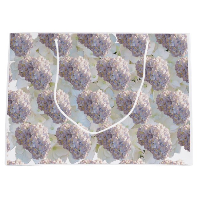Mjuk Rosa och vit Hydrangeas Large Gift Bag (Framsidan)