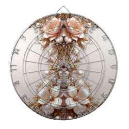 Mjuk rosa och vita blommor Dartboard Darttavla