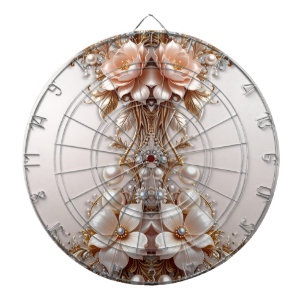 Mjuk rosa och vita blommor Dartboard Darttavla