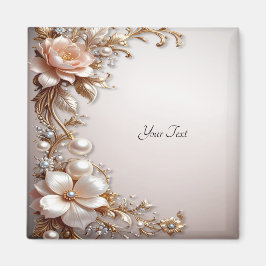 Mjuk rosa och vita blommor Magnet