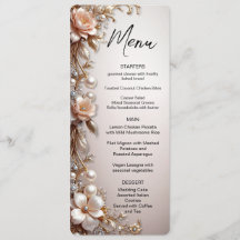 Mjuk Rosa och Vita Blommor Meny