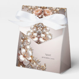 Mjuk rosa och vita blommor presentlåda