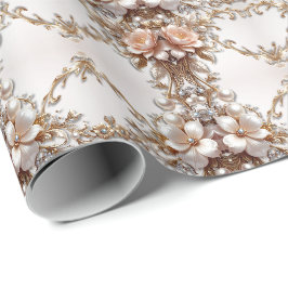 Mjuk rosa och vita blommor presentpapper