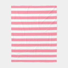 Mjuk Rosa och vitt Rand Fleecefilt