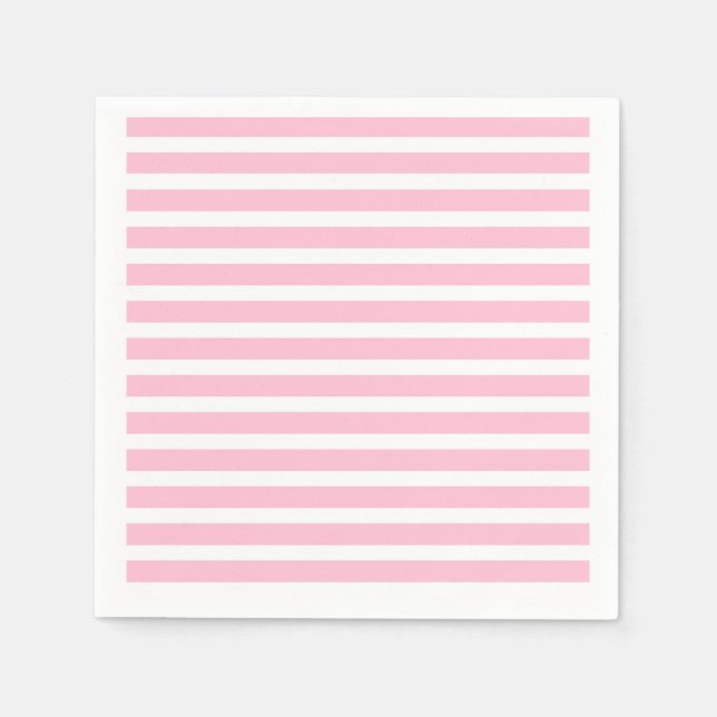 Mjuk Rosa och vitt Rand Pappersservett (Framsidan)