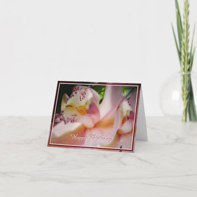 Mjuk rosa orkidé kort (Framsida)