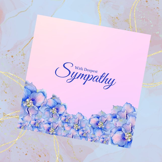 Mjuk Rosa Pastel Blommigt Sympathy Card Julkort (Skapare uppladdad)