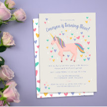 Mjuk Rosa Pastel Rainbow Unicorn Födelsedagsfest