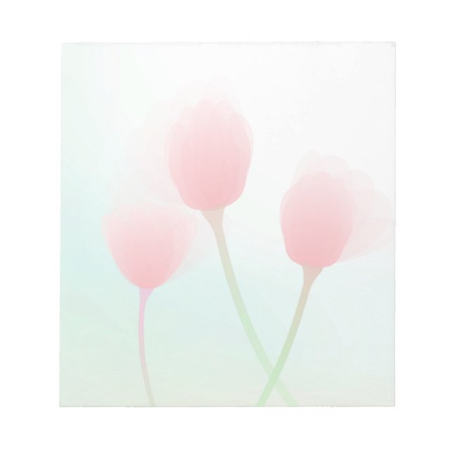 Mjuk Rosa Pastel Tulips Bröllop Anteckningsblock (Framsida)