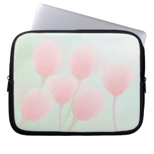 Mjuk Rosa Pastel Tulips Bröllop Laptop Fodral
