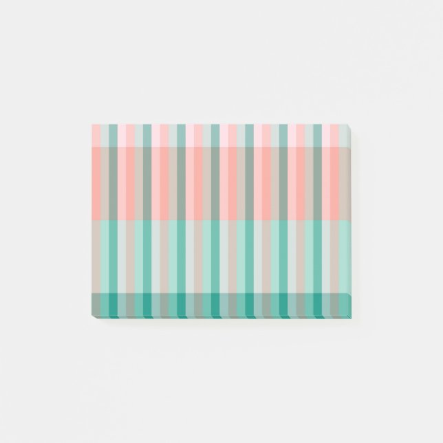 Mjuk Rosa  Peach Amber Yucca och Arbor Green Trans Post-it Block (Framsida)
