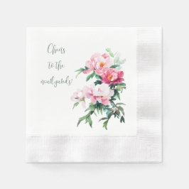 Mjuk Rosa Peony & Salvia Grön Vacker Bröllop Pappersservett