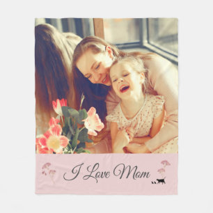 Mjuk Rosa Photo Mors dag Fleece Blanket