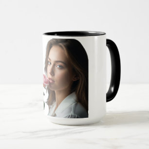 Mjuk Rosa Porträtt Estetisk Tvåtons Kaffemugg