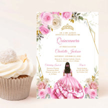 Mjuk Rosa Quinceanera Födelsedagsinbjudan