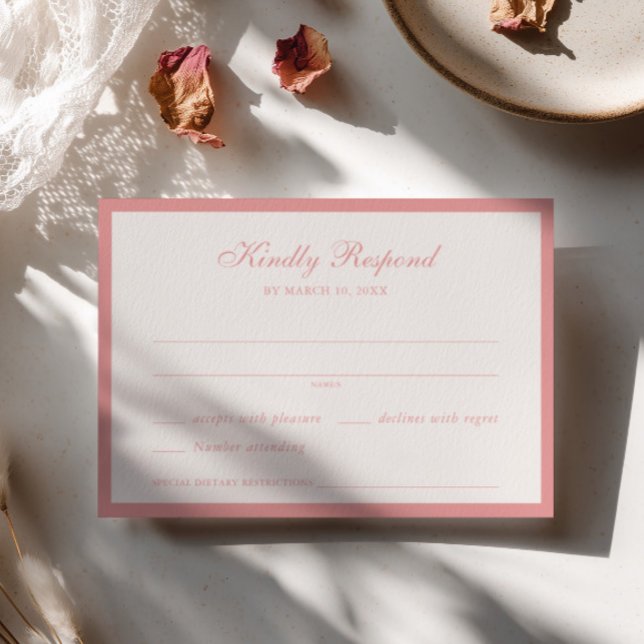 Mjuk Rosa Ram Bröllop RSVP-kort OSA Kort (Skapare uppladdad)