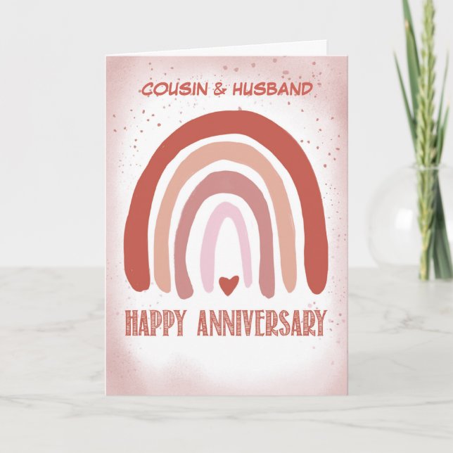 Mjuk Rosa - regnbåge med vattenfärg Kort (Framsida)