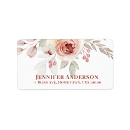 Mjuk Rosa Romantic Ro på Vita Bröllop Adressetikett