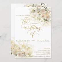 Mjuk rosa romantisk blommigt guld-kalligrafi