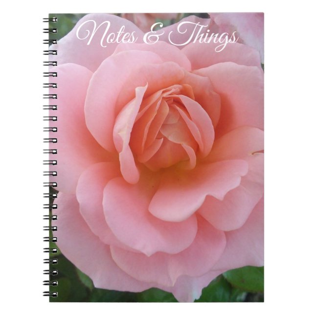 Mjuk Rosa Ros Blommig Anteckningsbok (Framsidan)